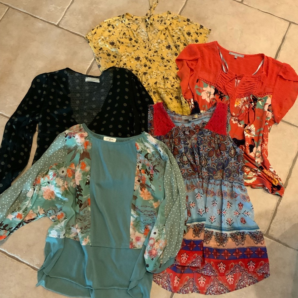 EUC Bundle Of 5 Boho Style Tops